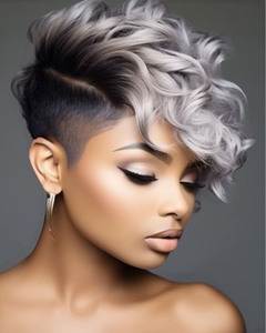 6 Inch Short Pixie Wigs For African American Women The Same As The Hairstyle In The Picture sr