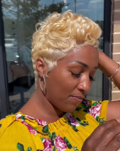6 Inch Short Pixie Wigs For African American Women The Same As The Hairstyle In The Picture sf