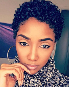 6 Inch Short Curly Wigs For African American Women The Same As The Hairstyle In The Picture pr