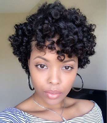 8 Inch Curly Wigs For African American Women The Same As The Hairstyle In The Picture el
