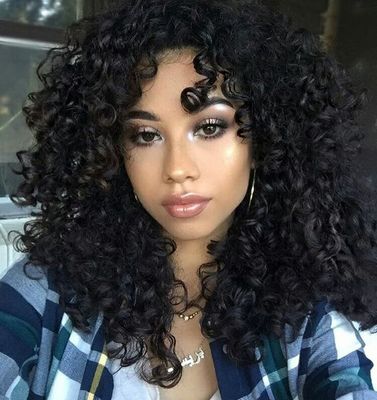 14 Inch Kinky Curly Wigs For African American Women The Same As The Hairstyle In The Picture or