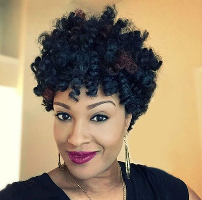 10 Inch Short Curly Wigs For African American Women The Same As The Hairstyle In The Picture am