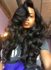 24 Inch Wavy Long Wigs For African American Women The Same As The Hairstyle In The Picture qh