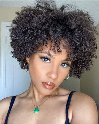 10 Inch Short Curly Wigs For African American Women The Same As The Hairstyle In The Picture wp