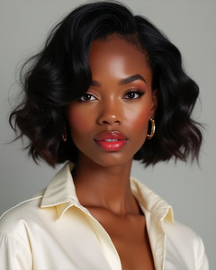 10 Inch Wavy Bob Wigs For African American Women The Same As The Hairstyle In The Picture lq
