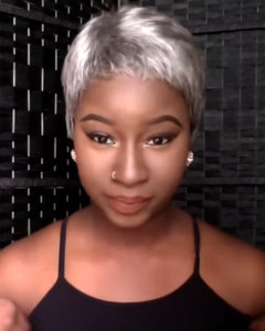 6 Inch Short Gray Wigs For African American Women The Same As The Hairstyle In The Picture sg
