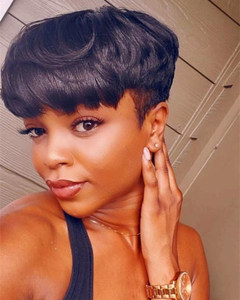 6 Inch Cute Short Wigs For African American Women The Same As The Hairstyle In The Picture qm
