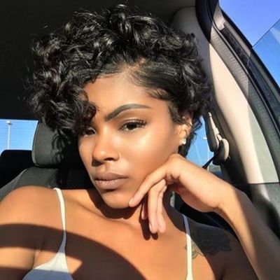 8 Inch Short Curly Wigs For African American Women The Same As The Hairstyle In The Picture pa