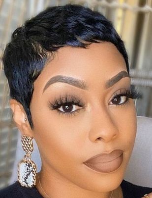 6 Inch Short Pixie Wigs For African American Women The Same As The Hairstyle In The Picture qm