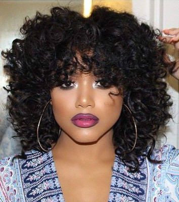 12 Inch Curly Wigs For African American Women The Same As The Hairstyle In The Picture cb