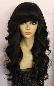 24 Inch Wavy Long Wigs For African American Women The Same As The Hairstyle In The Picture qi