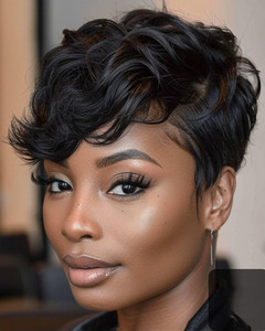 6 Inch Short Pixie Wigs For African American Women The Same As The Hairstyle In The Picture sg