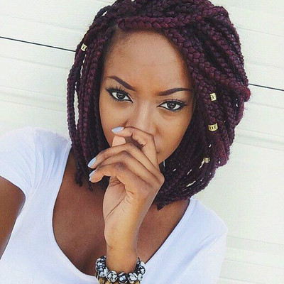 12 Inch Braided Wigs Bob Lace Front Wigs For Women The Same As The Hairstyle In The Picture ik