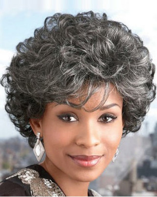 8 Inch Short Gray Wigs For Women High Quality The Same As The Hairstyle In The Picture sh
