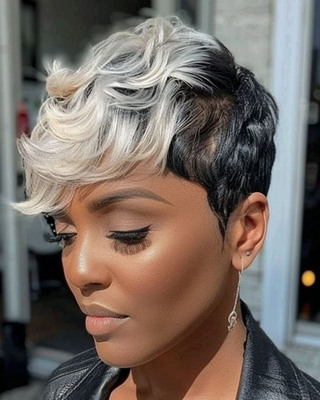 6 Inch Short Pixie Wigs For African American Women The Same As The Hairstyle In The Picture qo
