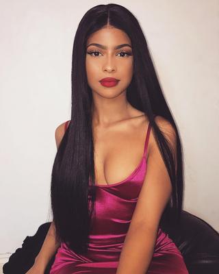 24 Inch Straight Long Wigs For African American Women The Same As The Hairstyle In The Picture fd
