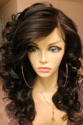 20 Inch Wavy Long Wigs For African American Women The Same As The Hairstyle In The Picture qe
