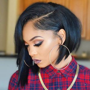 12 Inch Side Bangs Bob Wigs For African American Women The Same As The Hairstyle In The Picture cr