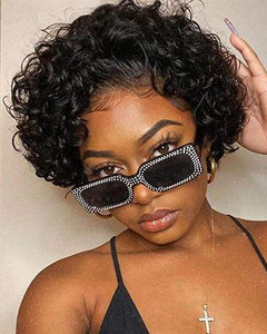8 Inch Short Curly Wigs For African American Women The Same As The Hairstyle In The Picture uz