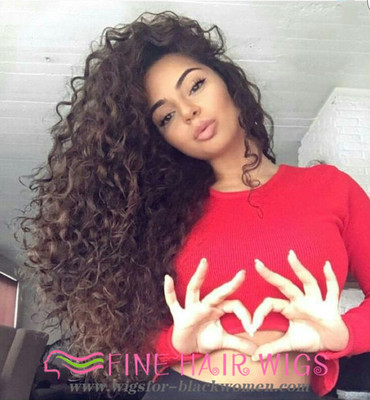 24 Inch Kinky Curly Wigs For African American Women The Same As The Hairstyle In The Picture qf