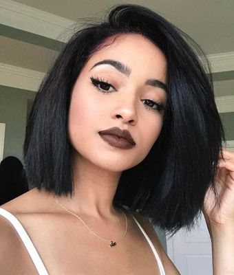 12 Inch Side Part Bob Wigs For African American Women The Same As The Hairstyle In The Picture ny