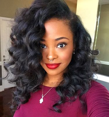 14 Inch Wavy Wigs For African American Women The Same As The Hairstyle In The Picture go